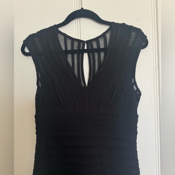 Adrianna Papell Pleated Jersey Sheath Midi Dress, Black, Size 6 - Picture 6 of 14